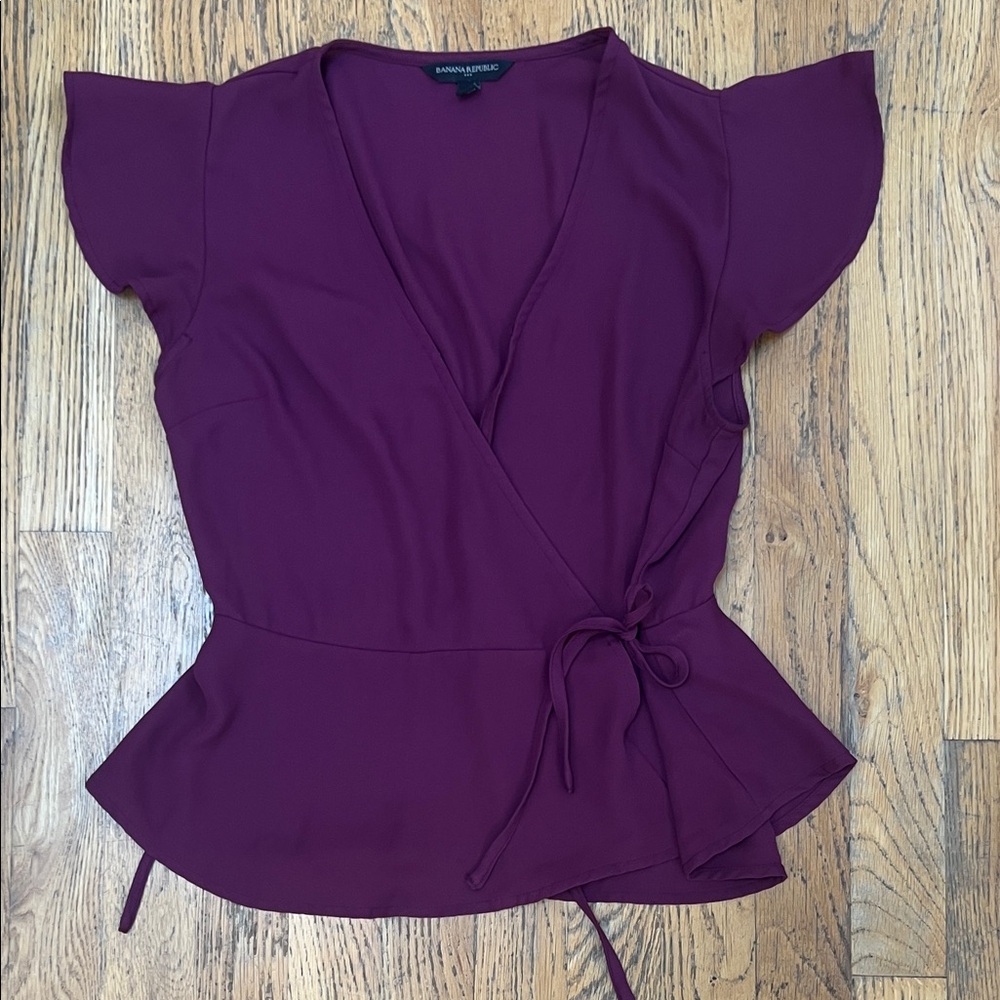 Banana Republic Deep Purple Wrap Blouse